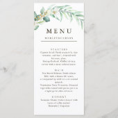 Menu Élégante verdure feuillage mariage dîner (Devant)