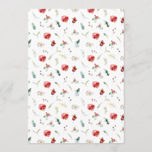 Menu Elégante verdure Florale Mariage d'hiver (Dos)