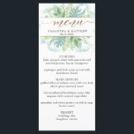 Menu Elégante verdure, vert pâle et bleu aquarelle<br><div class="desc">Dégustez vos invités avec cette carte Menu élégante. Décorez le design avec sur le dessus un design unique avec des détails arrière - plans et verdoyants d'aquarelle dans un mélange de vert doux, turquoise, aqua et bleu poussiéreux. Détails calligraphie manuscrits et éléments or. Retour dans un ton vert pâle élégant....</div>