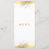 Menu Élégants flocons de neige blancs et dorés (Dos)