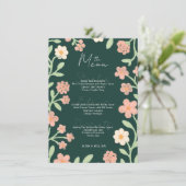 Menu Elegent Floral Green Pink Border Minimal  (Debout devant)