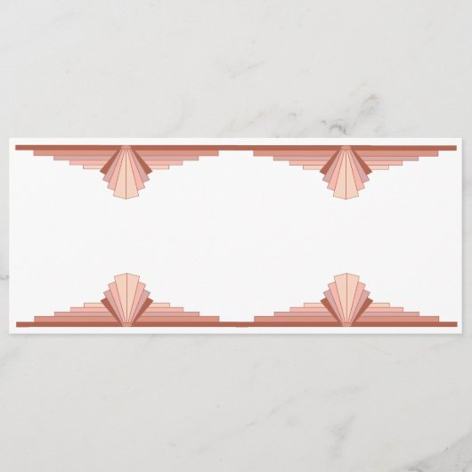 Menu Éléments Art déco dans une palette d'or rose (Devant)