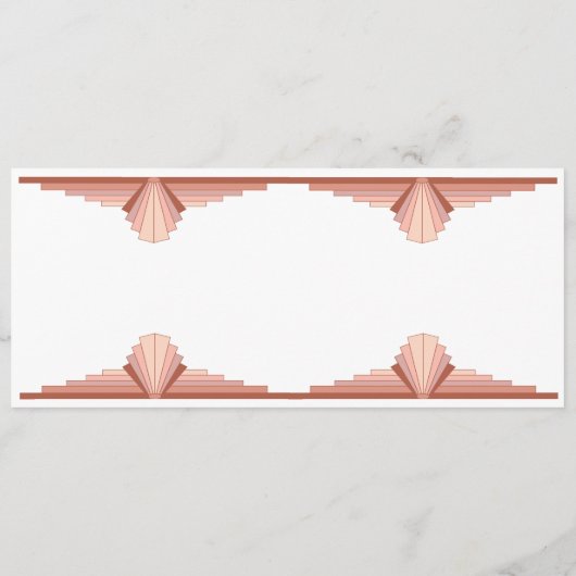 Menu Éléments Art déco dans une palette d'or rose (Dos)