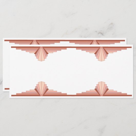 Menu Éléments Art déco dans une palette d'or rose (Devant / Derrière)