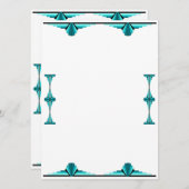Menu Éléments Art déco en vert cyan (Devant / Derrière)