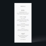 Menu Elise Elegant Wedding<br><div class="desc">Un menu de mariage élégant alliant style classique et sans serif moderne et polices de caractères élégantes.</div>