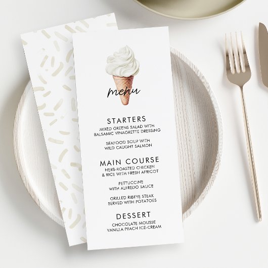 Menu Elle a été récupérée Fête des mariées de vanille