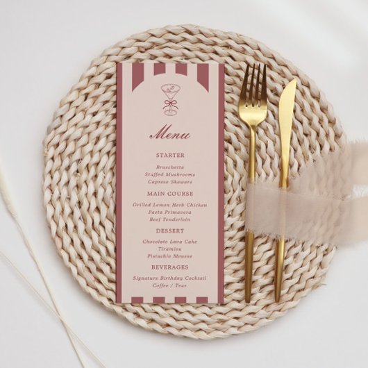 Menu Elle a un peu vieilli Coffee Martini Anniversaire