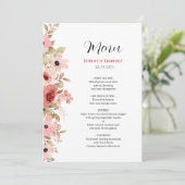 Menu ELLE Rose Fleur Élégant Mariage (Debout devant)