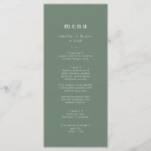 Menu EMELIA Simple Modern Mountain Sage Rustique Mariag (Devant)