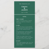Menu Emerald Ampersand Mariage Inversé | Élégant (Devant)