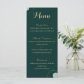 Menu Emerald and Gold Art Deco Wedding (Staand voorkant)