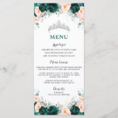 Menu Emerald Blush Floral Princess Quinceañera (Devant)