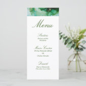 Menu Emerald Dark Green Gold Elegant Aquarelle (Debout devant)