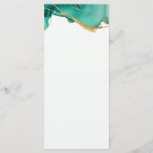 Menu Emerald Gold Turquoise Summer Beach Boho Mariage (Dos)