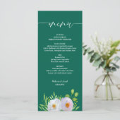 Menu Emerald Green Blanc Floral Mariage (Debout devant)