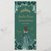Menu Emerald Green Floral Princess Quinceañera (Dos)