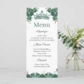 Menu Emerald Green Floral Quinceañera (Debout devant)