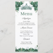 Menu Emerald Green Floral Quinceañera (Devant)