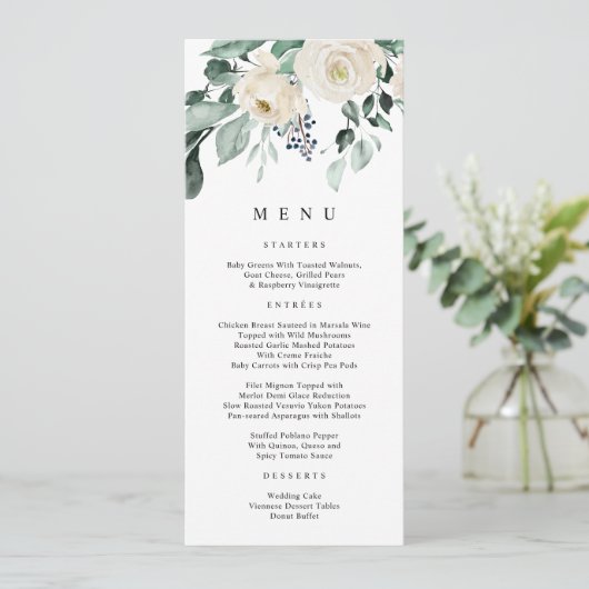 Menu Emerald Green Mariage Élégant (Debout devant)