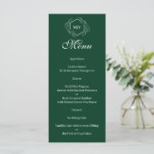 Menu Emerald Green Monogram Crest (Debout devant)