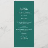 Menu Emerald Green Style moderne Mariage (Devant)