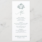 Menu Emerald Greenery Mariage botanique Vintage (Devant)