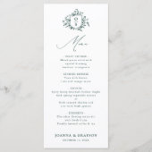 Menu Emerald Greenery Mariage botanique Vintage (Devant)