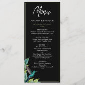 Menu Emerald Hummingbird Tropical Feuille Mariage (Devant)