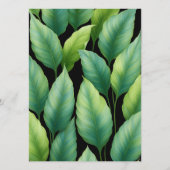 Menu Emerald Hummingbird Tropical Feuille Mariage (Dos)