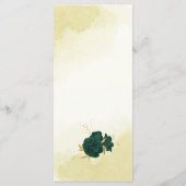 Menu Emerald vert fleurs or feuille mariage (Dos)