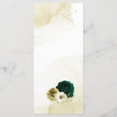Menu Émeraude vert ivoire or floral (Dos)