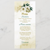 Menu Émeraude vert ivoire or floral (Devant)