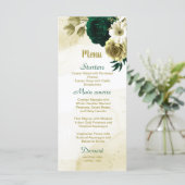 Menu Émeraude vert ivoire or floral (Debout devant)