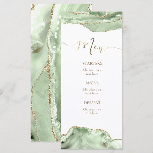 Menu en agate verte (Devant / Derrière)