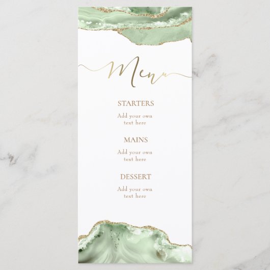 Menu en agate verte (Devant)