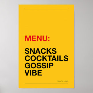 MENU : EN-CAS – Affiche drôle pour la cuisine