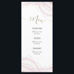 Menu en marbre rose aquarelle<br><div class="desc">menu personnalisé</div>