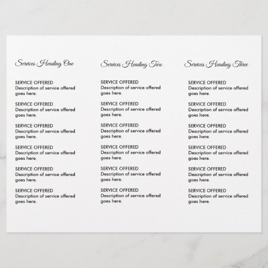 Menu- en prijsgids flyer (Achterkant)