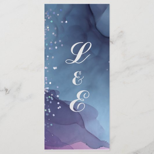 Menu encre d'alcool bleu et violet avec mystique de par (Dos)