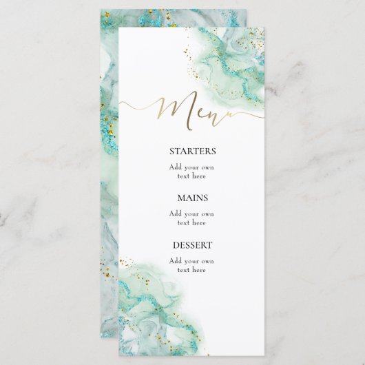 Menu encre éclaboussée aquarelle (Devant / Derrière)