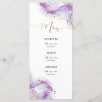 Menu encre violette