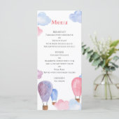 Menu enfant ballon à air menu enfant anniversaire  (Debout devant)