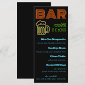 Menu Enseigne de bar néon Boissons (Devant / Derrière)