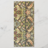 Menu Ensemble de mariage vintage Strawberry Thieves (Dos)