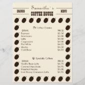 Menu Entreprise professionnelle à marque de grain de ca (Devant)