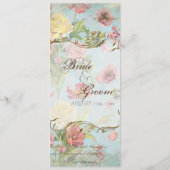 Menu Épouser floral de fleurs de tulipe rose de pivoine (Dos)