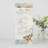 Menu Épouser floral de fleurs de tulipe rose de pivoine (Debout devant)