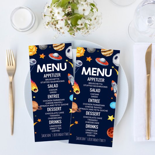 Menu Espace extra-atmosphérique Galaxie Anniversaire