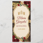 Menu Espagnol Bourgogne Floral Russe Bois Mis Quince (Dos)